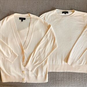 Banana Republic Cream Cardigan and Sweater Set